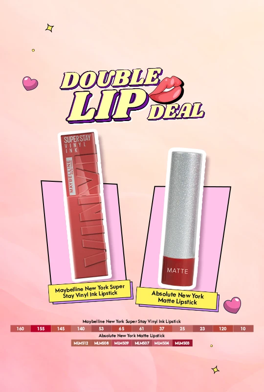 Maybelline New York Super Stay Vinyl Ink Lipstick Saucy -65 + Absolute New York Matte Lipstick