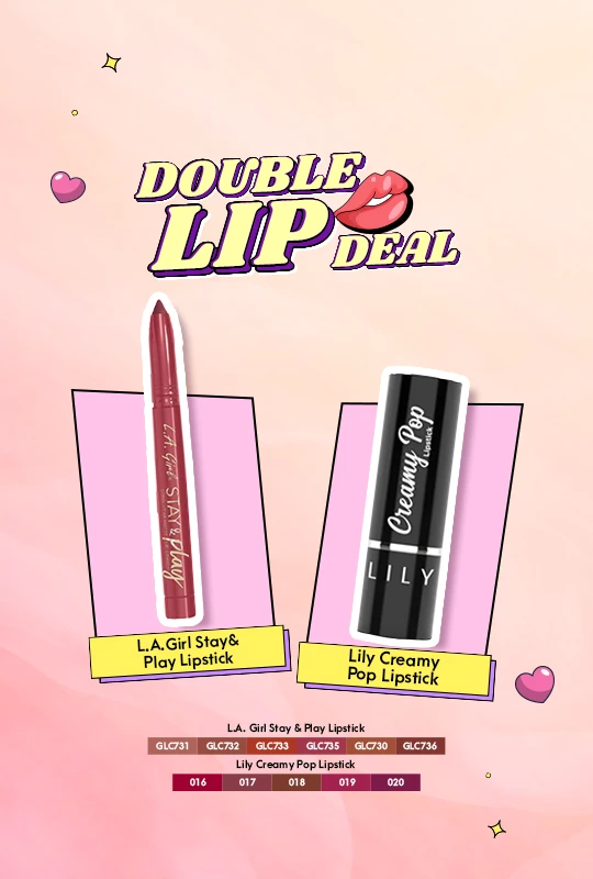 L.A.Girl Stay&Play Lipstick For Promises -GLC735 + Lily Creamy Pop Lipstick 3.9 g