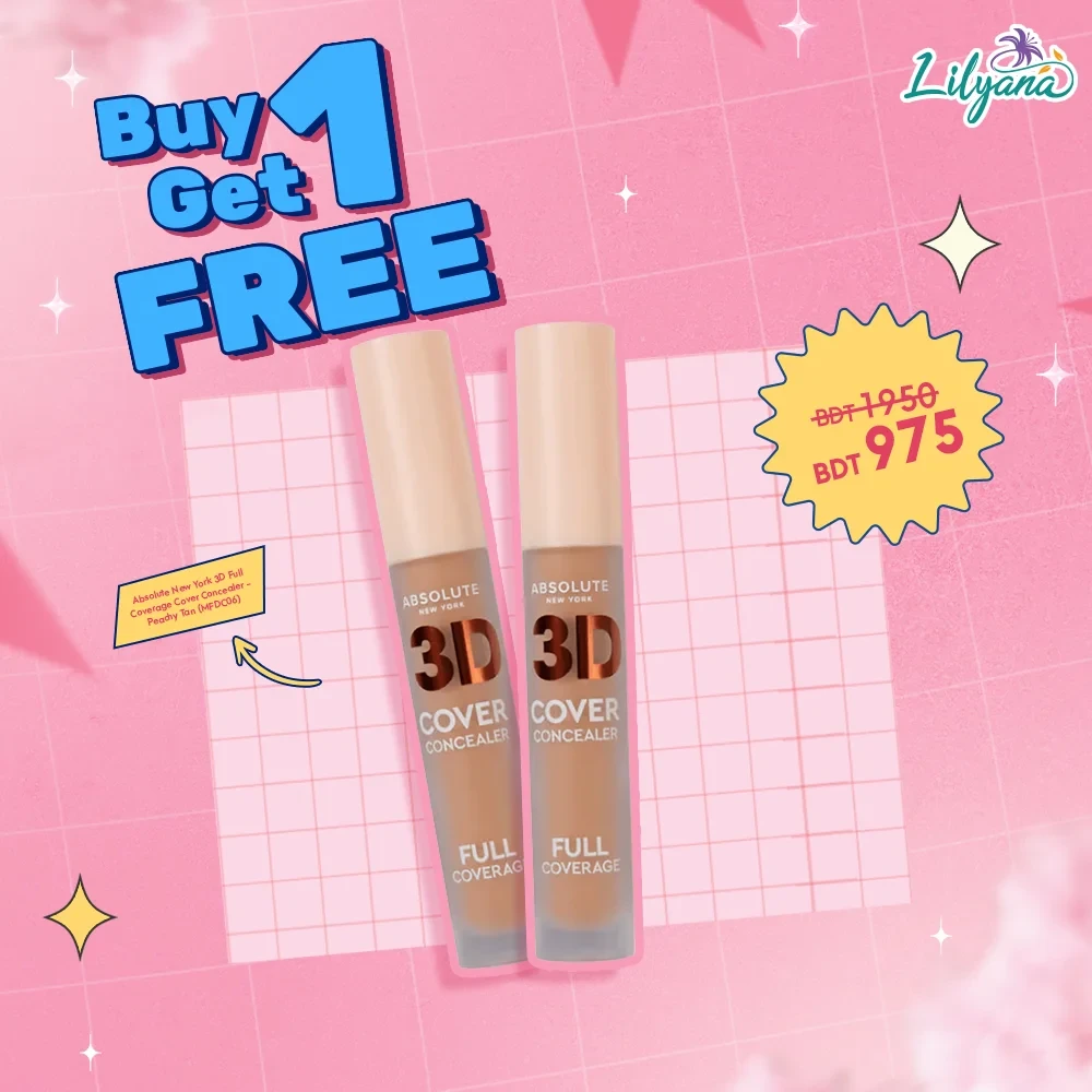 Absolute New York 3D Full Coverage Cover Concealer - Peachy Tan (MFDC06)