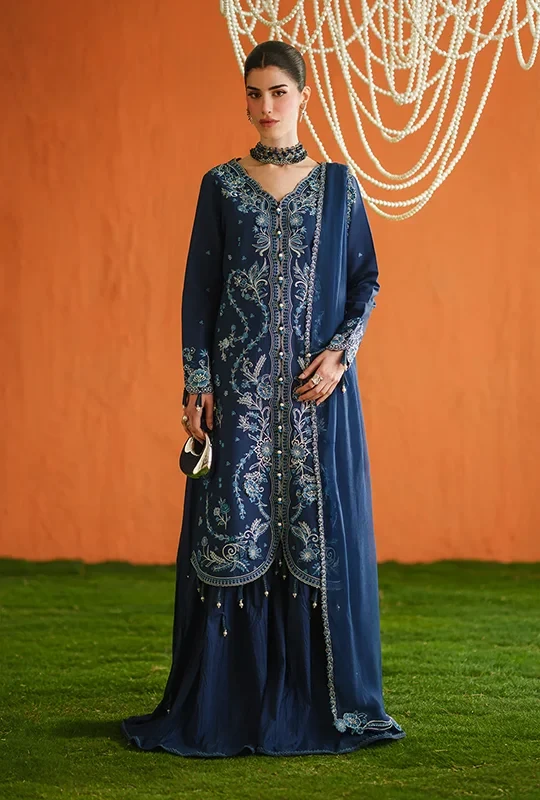 Zaira By Zariya Embroidered Lawn 26 - Navy Blue 3pcs (Unstitched)
