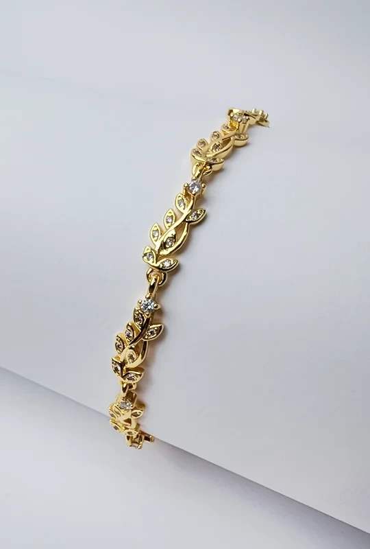 Trendy Gold Plated With Stone Bracelets For Women's