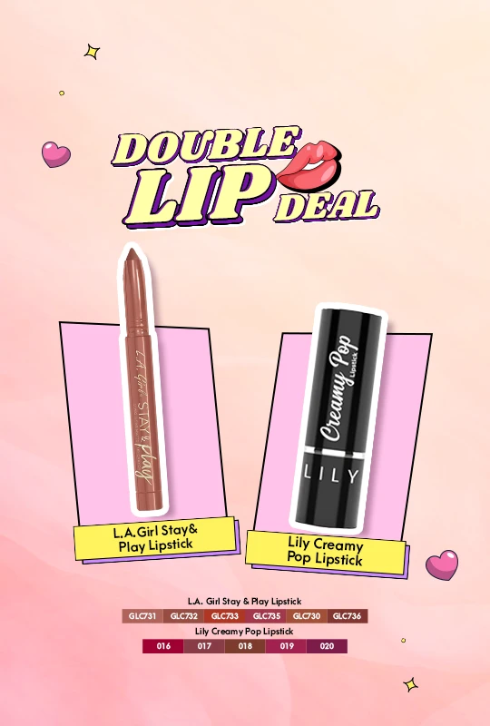 L.A.Girl Stay&Play Lipstick For Seriously -GLC731 + Lily Creamy Pop Lipstick 3.9 g