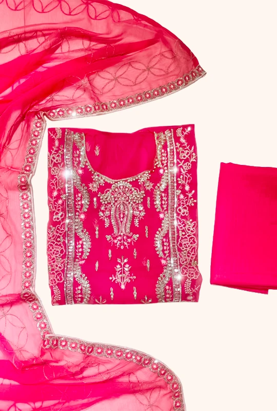 Original Pakistani Bin Hameed Ronaq - Fuchsia Pink 3pcs (Unstitched)