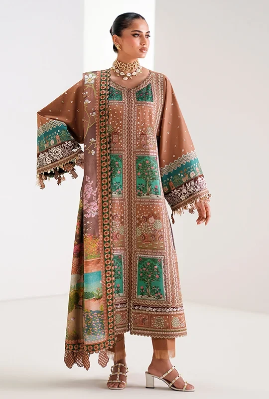 Bin Ilyas Amour Summer 26 Lawn - Warm Brown 3pcs (Unstitched)
