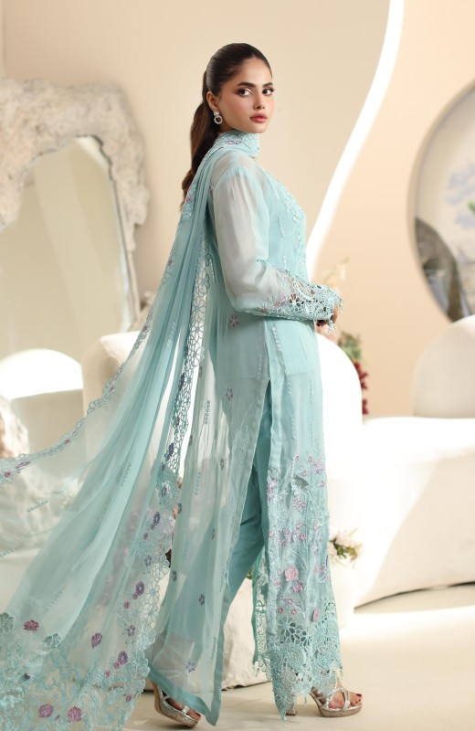 Original Pakistani Unstitched Alzohaib Formal Elor Organza -3pcs