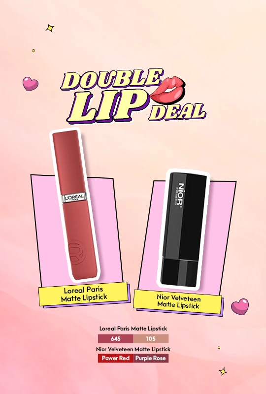 Loreal Paris Matte Lipstick Crush Alert 645 + Nior Velveteen Matte Lipstick 4.2 g