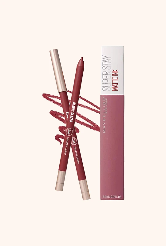 Ink Liquid Lipstick+Long Lasting Lip Liner