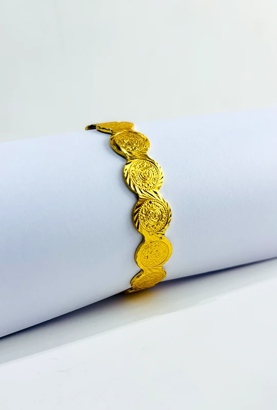 Golden Metal Bangle For Women's