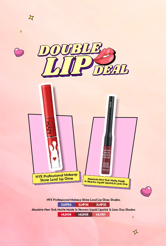 NYX Professional Makeup Shine Loud Lip Gloss Rebel In Red Serrano-SLHP34 + Absolute New York Matte Made In Heaven Liquid Lipstick & Liner Duo