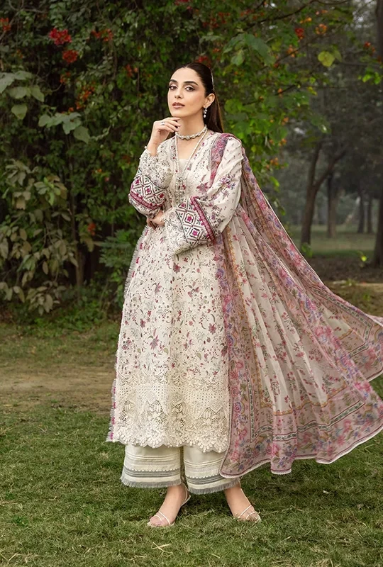 Elaf Chikankari Embroidered Luxury Lawn - Mehr 3pcs (Unstitched)