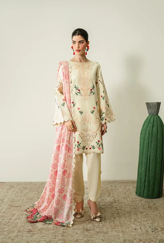 Zaira By Zariya Embroidered Lawn 26 - Butter Yellow 3pcs (Unstitched)