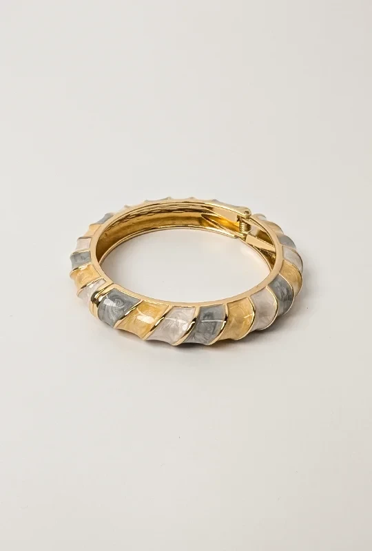 Soft Neutral Marble Glow Segment Bangle