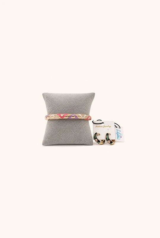 Enamel Stripe Jewelry Duo