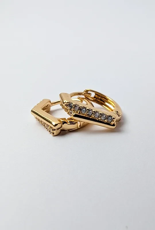 Minimal Pave Hoop Earrings
