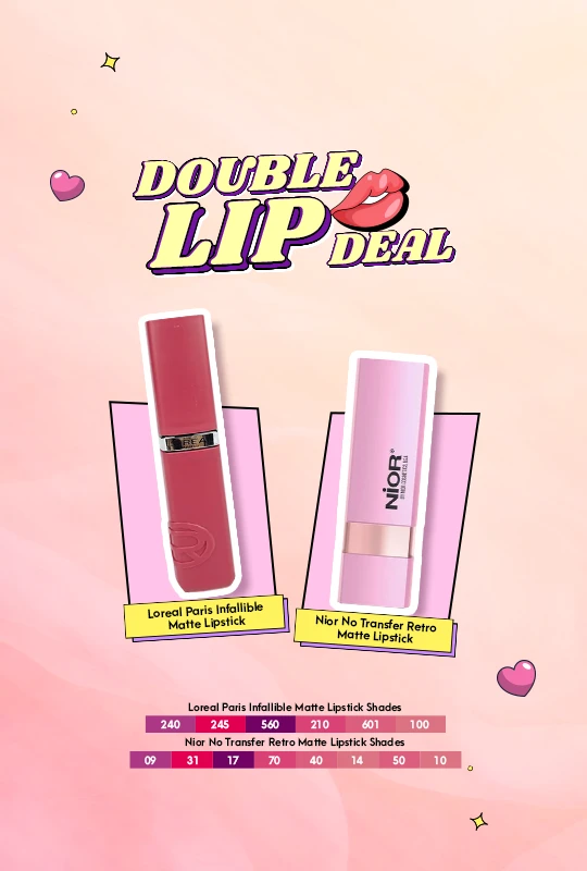 Loreal Paris Infallible Matte Lipstick - 100 Fairytale Ending + Nior No Transfer Retro Matte Lipstick 3.8 g