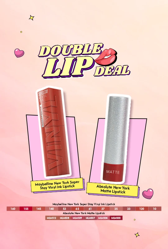 Maybelline New York Super Stay Vinyl Ink Lipstick Rebellious -23 + Absolute New York Matte Lipstick