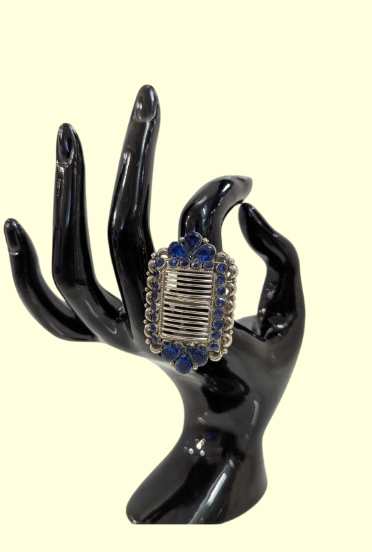 Blue Stone Spiral Ring