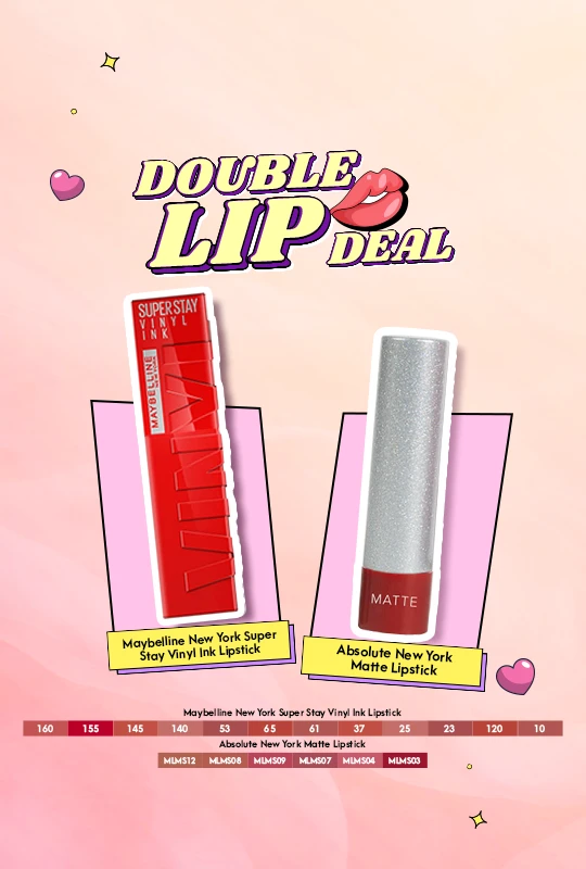 Maybelline New York Super Stay Vinyl Ink Lipstick Red Hot -25 + Absolute New York Matte Lipstick
